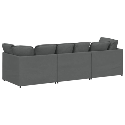 vidaXL Modular Sofa with Cushions Fabric Dark Grey