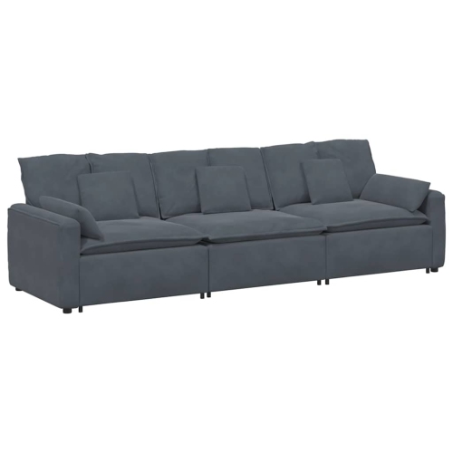 vidaXL Modular Sofa with Cushions Dark Grey