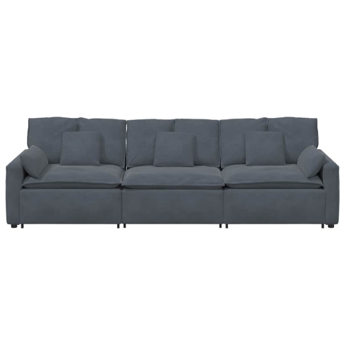 vidaXL Modular Sofa with Cushions Dark Grey