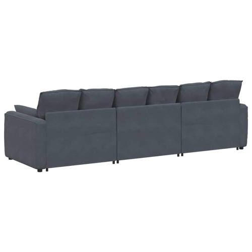vidaXL Modular Sofa with Cushions Dark Grey
