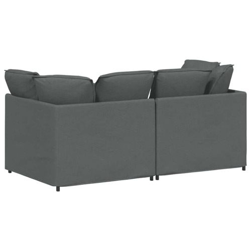 vidaXL Modular Sofa with Cushions Fabric Dark Grey