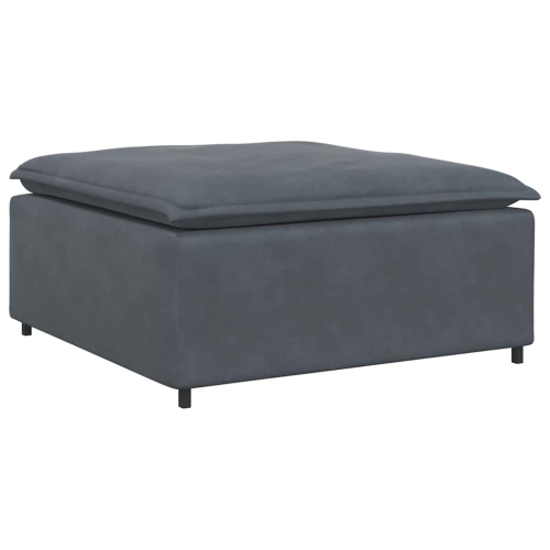 vidaXL Modular Sofa with Footstool&Cushions Velvet Dark Grey