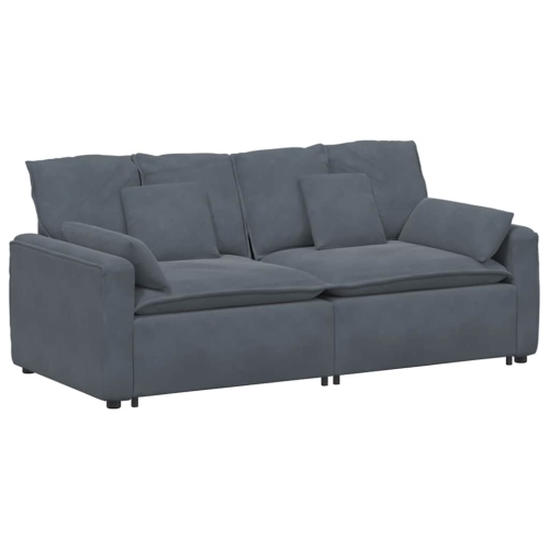 vidaXL Modular Sofa with Cushions Dark Grey