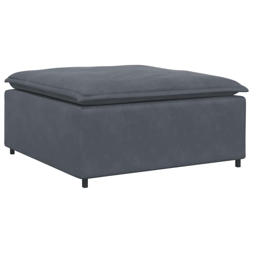 vidaXL Modular Sofa with Footstool&Cushions Velvet Dark Grey