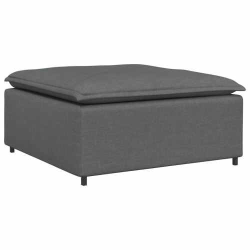vidaXL Modular Sofa with Footstool&Cushions Fabric Dark Grey