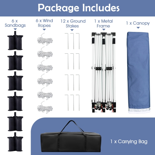 Gymax 10 x 20FT Pop-up Canopy Tent Folding Instant Sun Shelter w/ 3 Adjustable Heights