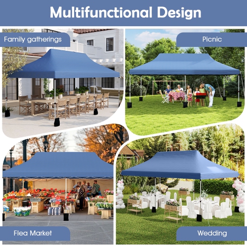 Gymax 10 x 20FT Pop-up Canopy Tent Folding Instant Sun Shelter w/ 3 Adjustable Heights