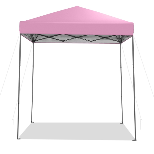 Gymax 6.6x6.6 FT Folding Pop-up Canopy w/ 6.2-8 Height Adjustment Outdoor Pink