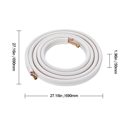VEVOR 25FT Mini Split Line Set, 3/8" & 5/8" O.D Copper Pipes Tubing and Triple-Layer Insulation, for Mini Split Air Conditioning Refrigerant or