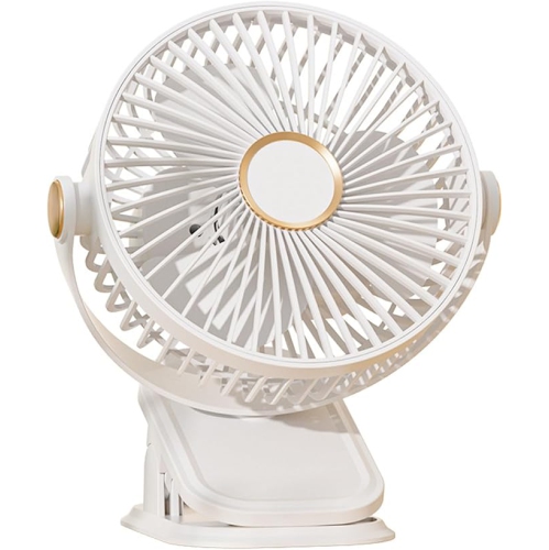 YOULIGHTS  Five-Speed 720° Rotation Silent Electric Fan \w Led Light Strong Cold Wind Long-Lasting Electric Fan, Portable Clip-On Electric Fan For