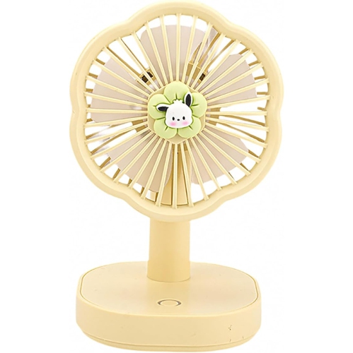 YOULIGHTS  Ultra Quiet Mini Small Fan \w Led Light, Portable Table Fan, Rechargeable Air Circulator Fan, 3 Speeds USB Fan for Office Dorm Bedroom
