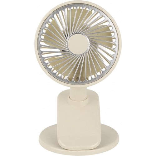 YOULIGHTS Ultra Quiet Small Fan with Sturdy Clamp and Night Light, Portable Table Fan, 3-Speed Powerful Airflow for Office Desktop Travel(White)
