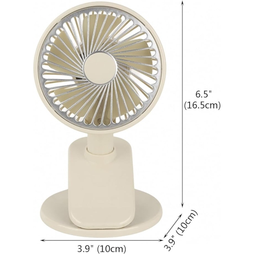 YOULIGHTS Ultra Quiet Small Fan with Sturdy Clamp and Night Light, Portable Table Fan, 3-Speed Powerful Airflow for Office Desktop Travel(White)