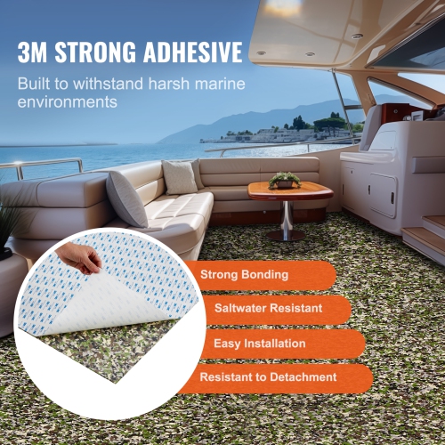 VEVOR 94.5" x 35.4" Boat Flooring, EVA Foam Boat Decking , Non-Slip Self-Adhesive Flooring, 23.2 sq.ft Marine Carpet for Boats, Yacht, Pontoon, Kayak
