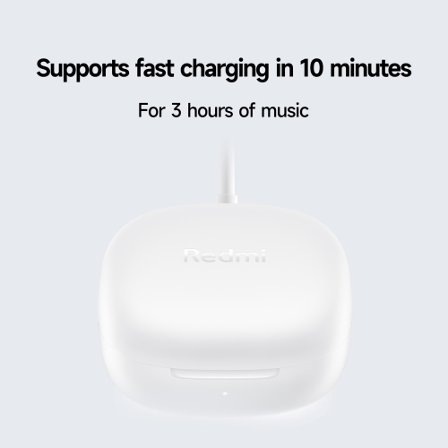 Xiaomi Redmi Buds 6 Play – True Wireless Earbuds with Deep Bass, 36-Hour Battery, IPX4 Water Resistance & Bluetooth 5.4, White