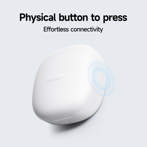 Xiaomi Redmi Buds 6 Play – True Wireless Earbuds with Deep Bass, 36-Hour Battery, IPX4 Water Resistance & Bluetooth 5.4, White