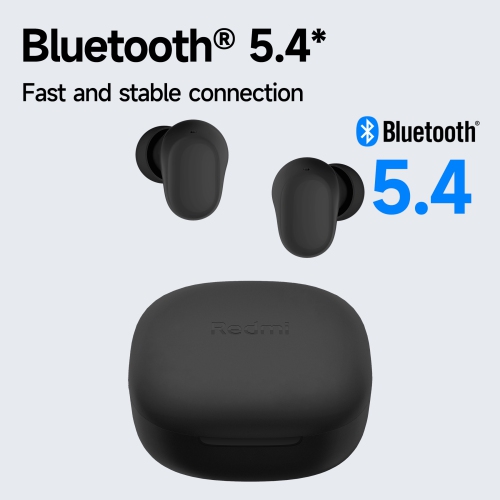 Xiaomi Redmi Buds 6 Play – True Wireless Earbuds with Deep Bass, 36-Hour Battery, IPX4 Water Resistance & Bluetooth 5.4, Black