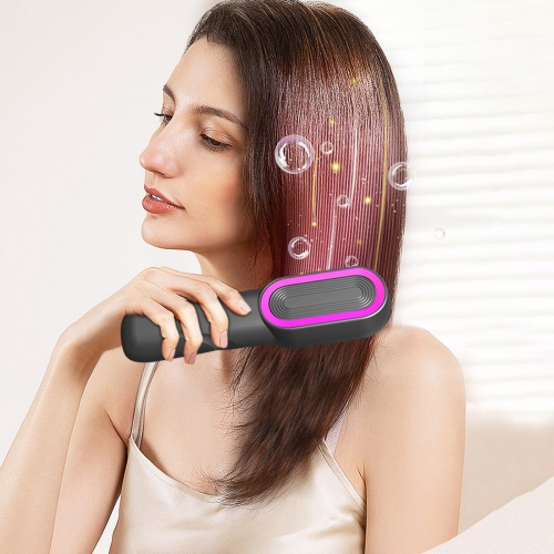 Rechargeable Straightening Brush – MCH technology, 30-second heating, tangle-free styling Portable home straightener with two plates for