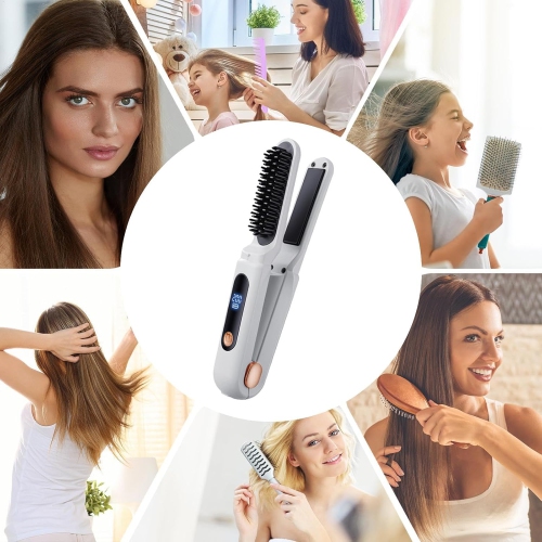 Fer à friser électrique double-usage à double usage pour cheveux droits à température contrôlée deux-en-un sans danger pour les cheveux droits