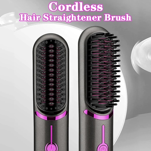 Hair Straightener Cordless USB Charging Mini Wireless Hair Straightener for Women and Men Comb Curl Straight Dual Use Travel Portable