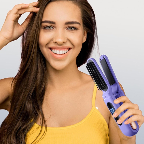 No-hair-damaging temperature-controlled straight hair comb clip two-in-one multi-function fast heating straightening and curling dual-purpose