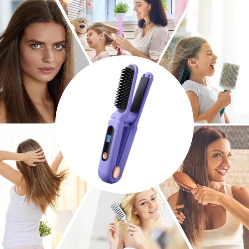 No-hair-damaging temperature-controlled straight hair comb clip two-in-one multi-function fast heating straightening and curling dual-purpose