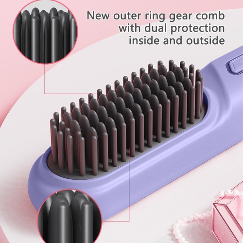 (Purple) Straight hair comb hairdressing tools do not damage hair straightener home straightener straightener straightener curling iron electric comb