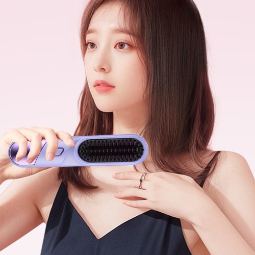 (Purple) Straight hair comb hairdressing tools do not damage hair straightener home straightener straightener straightener curling iron electric comb