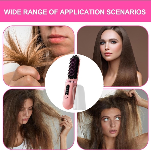(Sakura Pink) Multifunctional hair straightener Portable hair straightener Electric hair straightener Intimate wireless hair straightener Easy to use