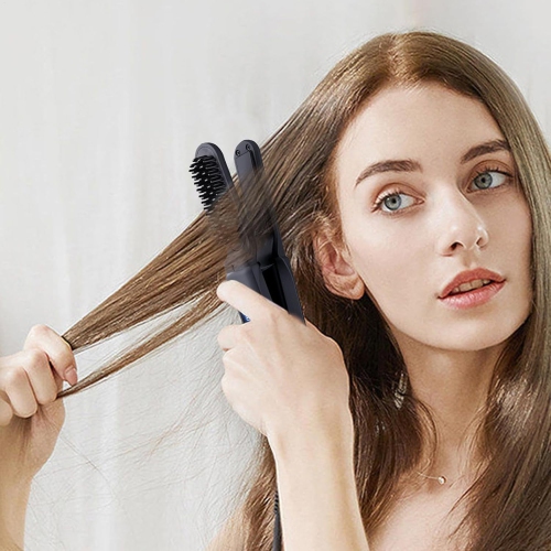 Fer à friser électrique double-usage à double usage pour cheveux droits à température contrôlée deux-en-un sans danger pour les cheveux droits