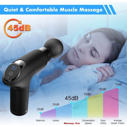 Pistolet de massage à percussion pour les tissus profonds, appareil de massage électrique portatif ultra-silencieux pour sports, 4 têtes de massage