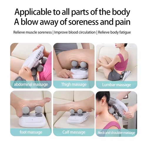 Massager for pain relief in back, legs, neck, shoulders and body, massage gun deep tissue, muscle massager 20 intensities and 6 massage modes, 4 head