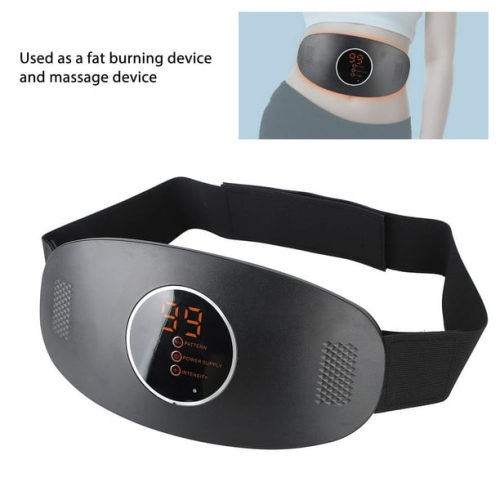 Heating vibration hot compress pulse belt heating therapy belt electric abdominal massage belt electric weight loss massage belt——black