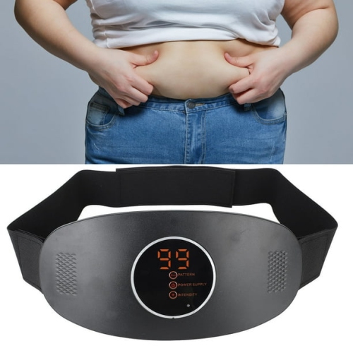 Heating vibration hot compress pulse belt heating therapy belt electric abdominal massage belt electric weight loss massage belt——black