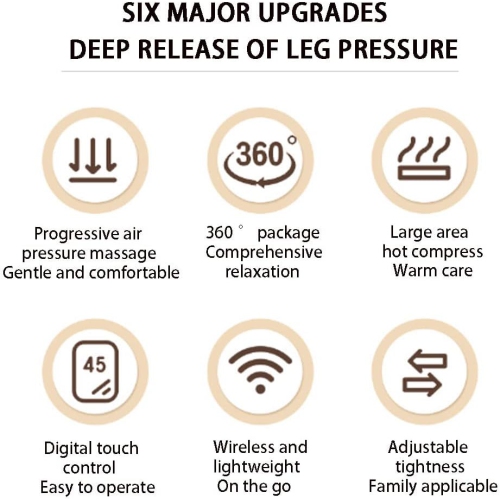 Leg Massager with Heating Automatic Heating Wireless Charging Leg and Foot Massager Leg Massager, Calf Massager Leg Massager with Knee Heating