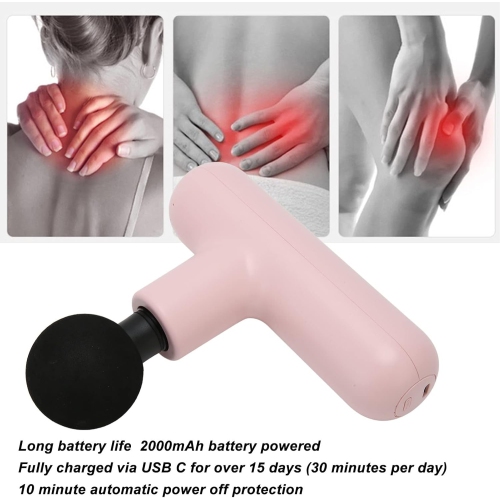 Mini Hand Muscle Massager, Deep Tissue Relaxation Massage Gun with 4 Massage Heads, Portable Small Percussion Muscle Massager——White