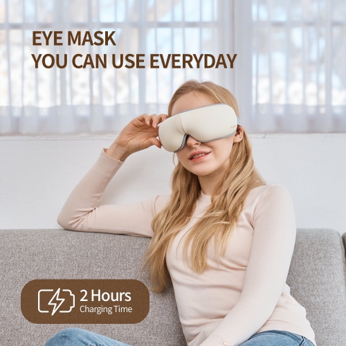 Eye massager with heating and vibration function │ Suitable for dry eyes, relieve eye fatigue, dark circles, eye bags, improve sleep——White