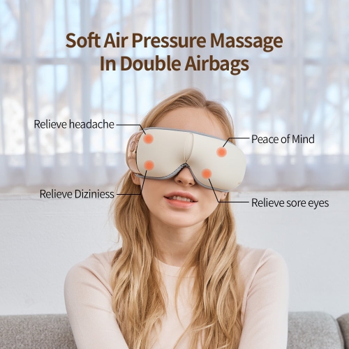 Eye massager with heating and vibration function │ Suitable for dry eyes, relieve eye fatigue, dark circles, eye bags, improve sleep——White