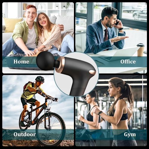 Mini Muscle Massage Gun, 6 Speed Muscle Percussion Massager, Silent Hand Massager Massage Gun, Powerful Trigger Point Massage, Comes with 4 Massage