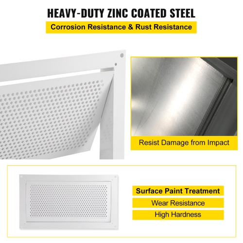 VEVOR Flood Vent, 8" Height x 16" Width x 2" Depth Foundation Flood Vent,to Reduce Foundation Damage and Flood Risk, White, Wall Mounted, for Crawl