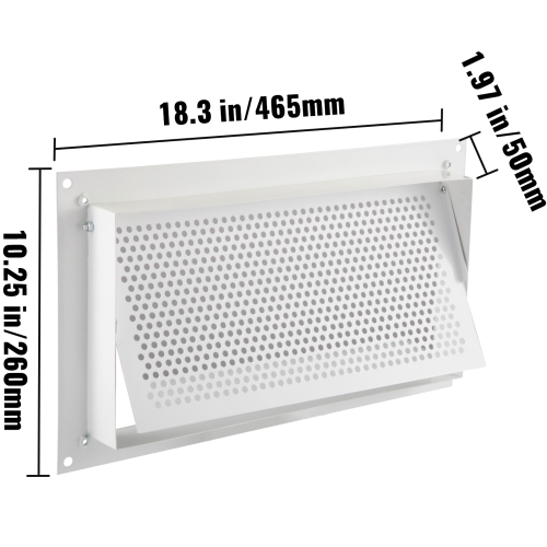 VEVOR Flood Vent, 8" Height x 16" Width x 2" Depth Foundation Flood Vent,to Reduce Foundation Damage and Flood Risk, White, Wall Mounted, for Crawl
