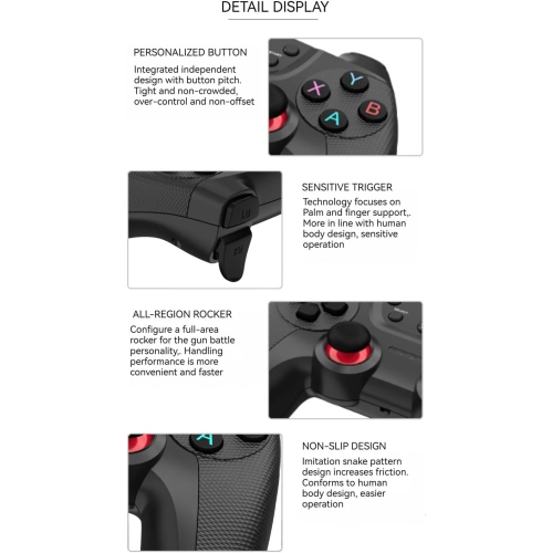 Wireless Game Controller Joystick Wireless Game Controller Personalized Buttons, Sensitive Trigger Non-slip Design G2.4G Charging Model