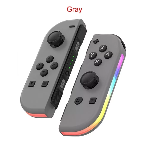 Game controller colorful RGB lighting effect wake up 5.2 Bluetooth vibration somatosensory——Black and gray