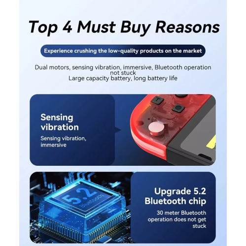 Game controller colorful RGB lighting effect wake up 5.2 Bluetooth vibration somatosensory——Black and gray