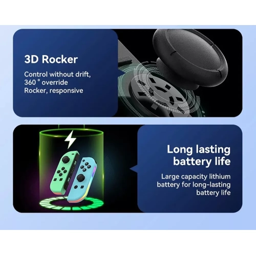 Game controller colorful RGB lighting effect wake up 5.2 Bluetooth vibration somatosensory——Black and gray