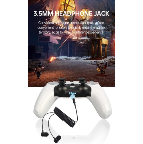 P4 game controller is suitable for computer Bluetooth wireless controller vibration PS4 game controller——White