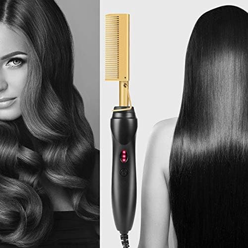 Hair Straightener - Women's Ceramic Hot Comb Straightener Men's Beard Straightener Electric Hot Comb Pressing Comb