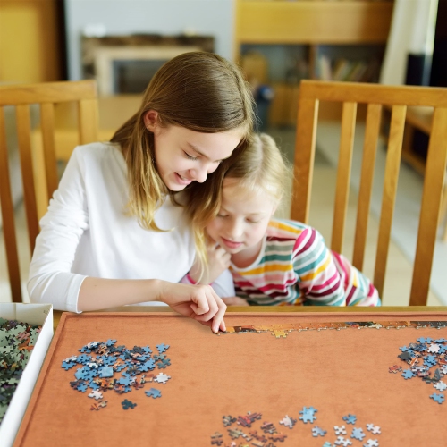 Jumbl 1,500-Pieces Puzzle Board, 25 x 35", Portable Jigsaw Puzzle Table W/Non-Slip Felt Surface