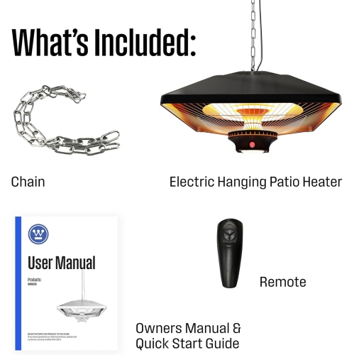 Radiateur électrique à infrarouge pour l'extérieur de Westinghouse - Suspendu