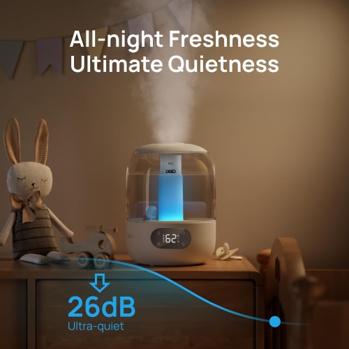 Dreo Ultrasonic Humidifier with Oil Diffuser, 3L Tank, Night Light, 30-Hour Runtime - Cool Mist for Bedroom, Nursery, and Home